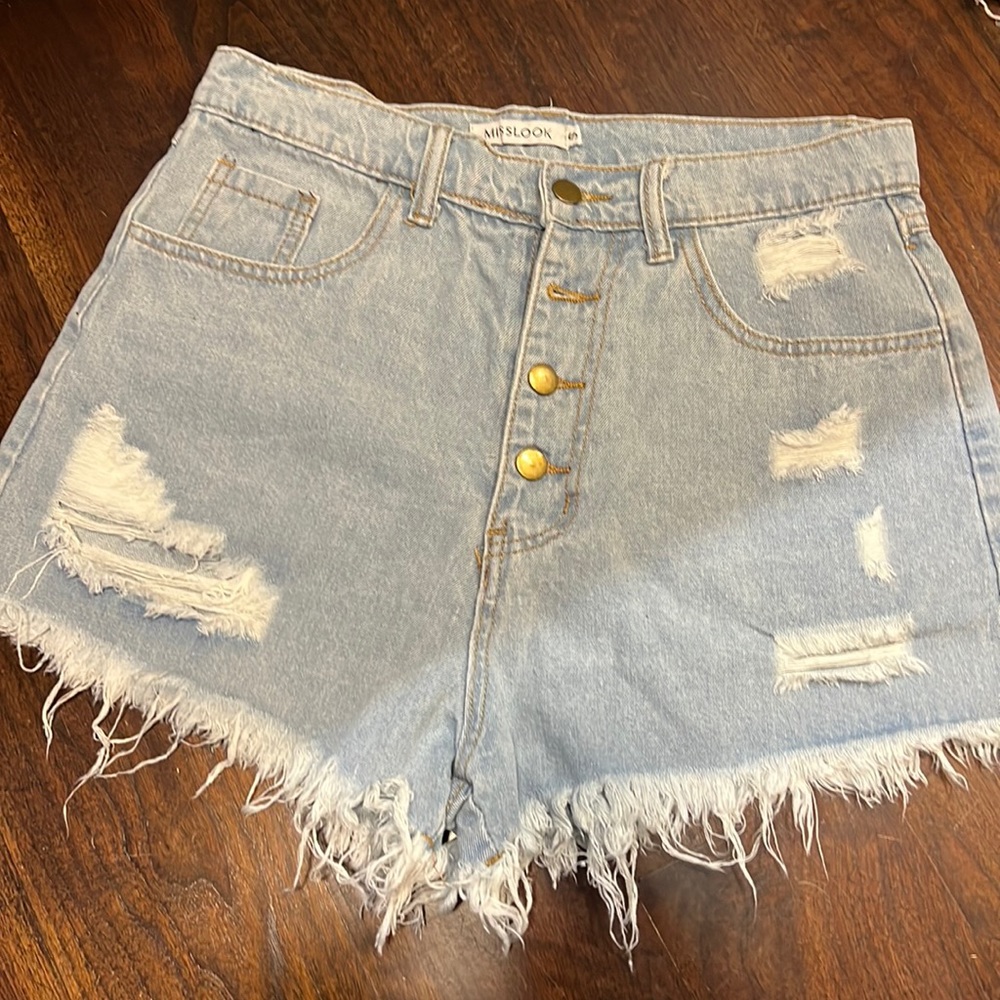 Misslook high waisted denim shorts